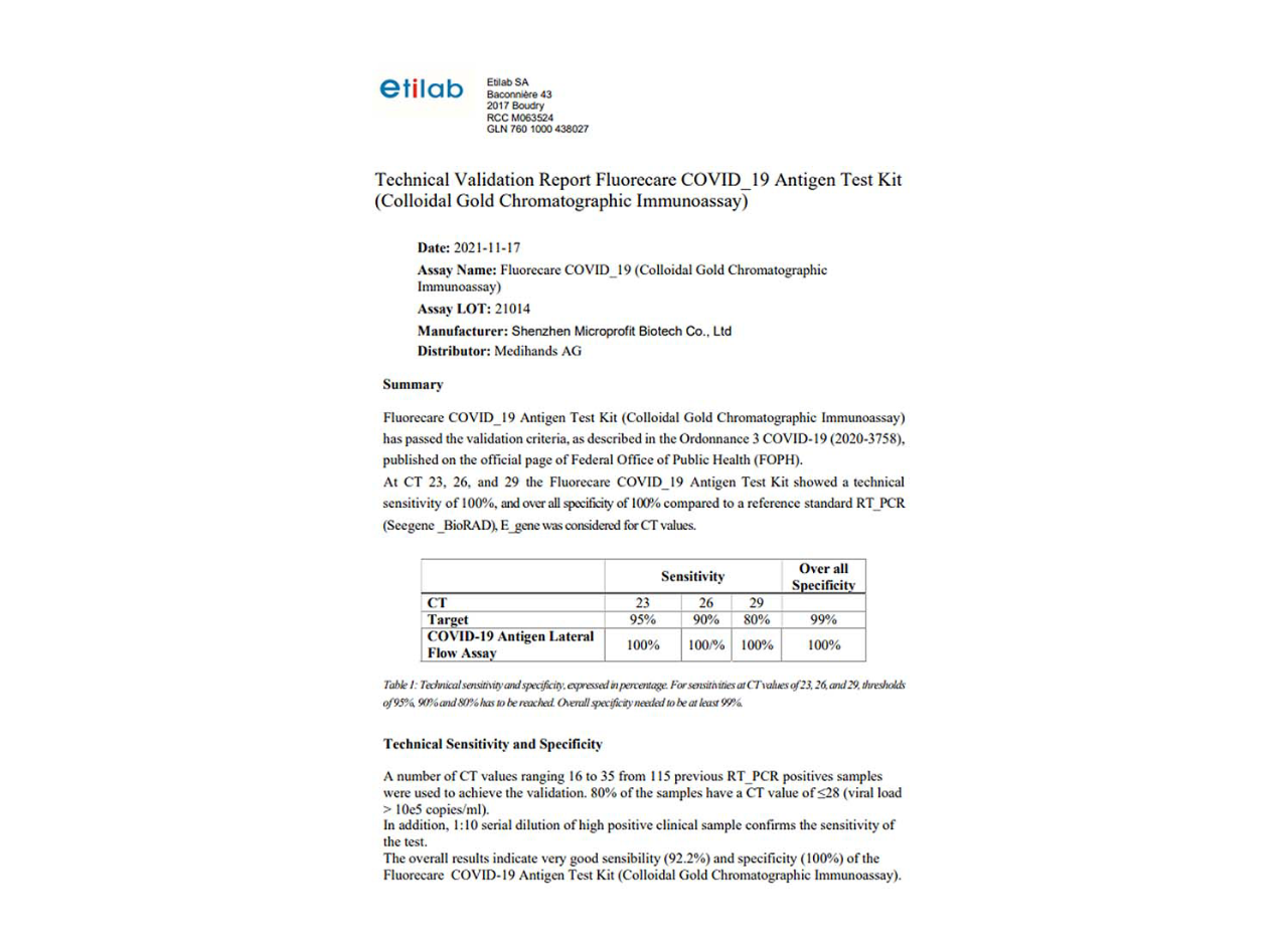Fluorecare 新型冠狀病毒抗原檢測試劑盒(Fluorecare COVID-19 SARS-CoV-2 Antigen Test Kit)