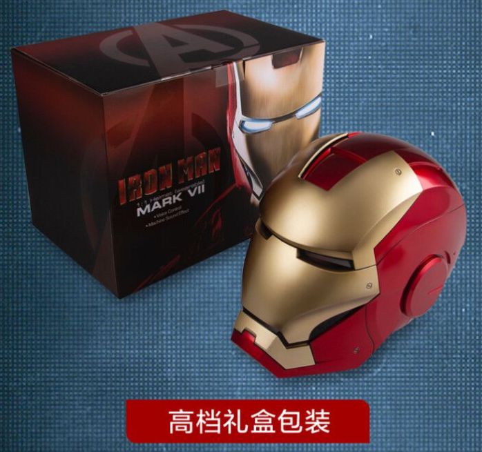 (普通話語音)1:1可真人穿戴MK7鐵甲奇俠頭盔(Iron Man Mark VII Life-Size 1:1 Scale Helmet (Wearable w/ Voice Control) )