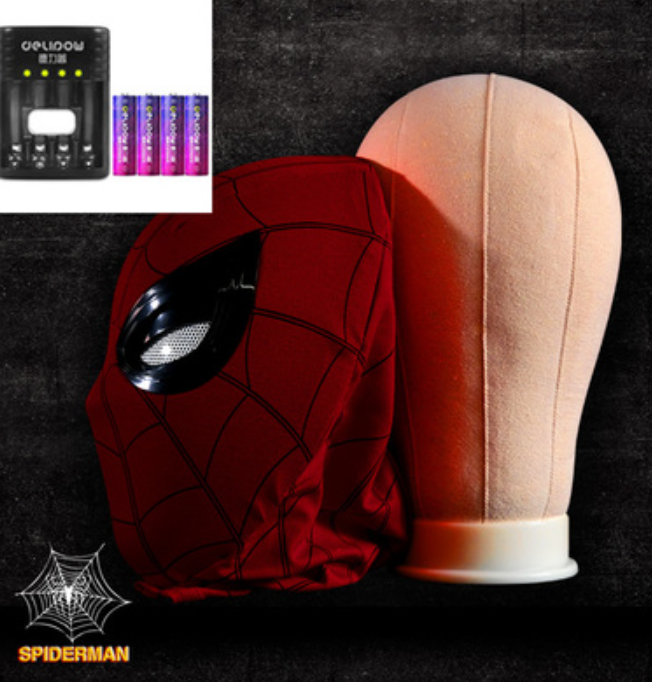 蜘蛛俠電動面具頭盔眼部控制玩具頭套