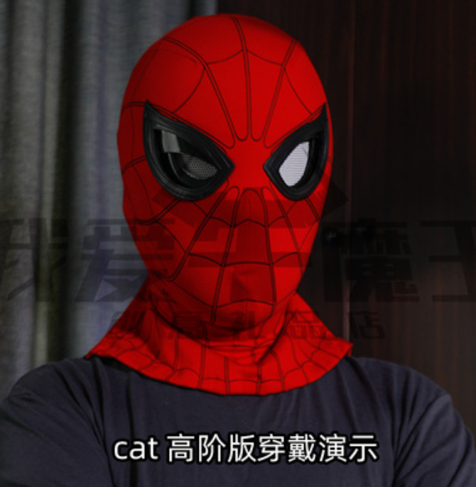 蜘蛛俠電動面具頭盔眼部控制玩具頭套