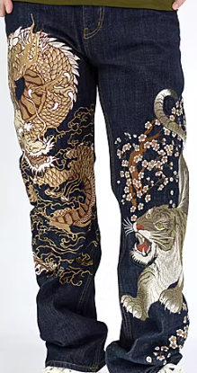 刺繡牛仔褲