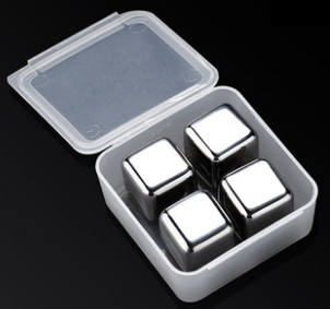 不銹鋼冰塊銀色正方4粒(304 Stainless Steel Chilling Reusable Ice Cubes)