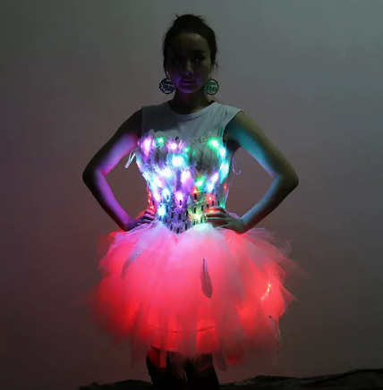 七彩發光裙