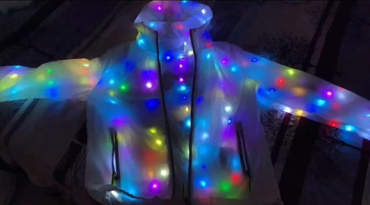 七彩LED連帽風衣